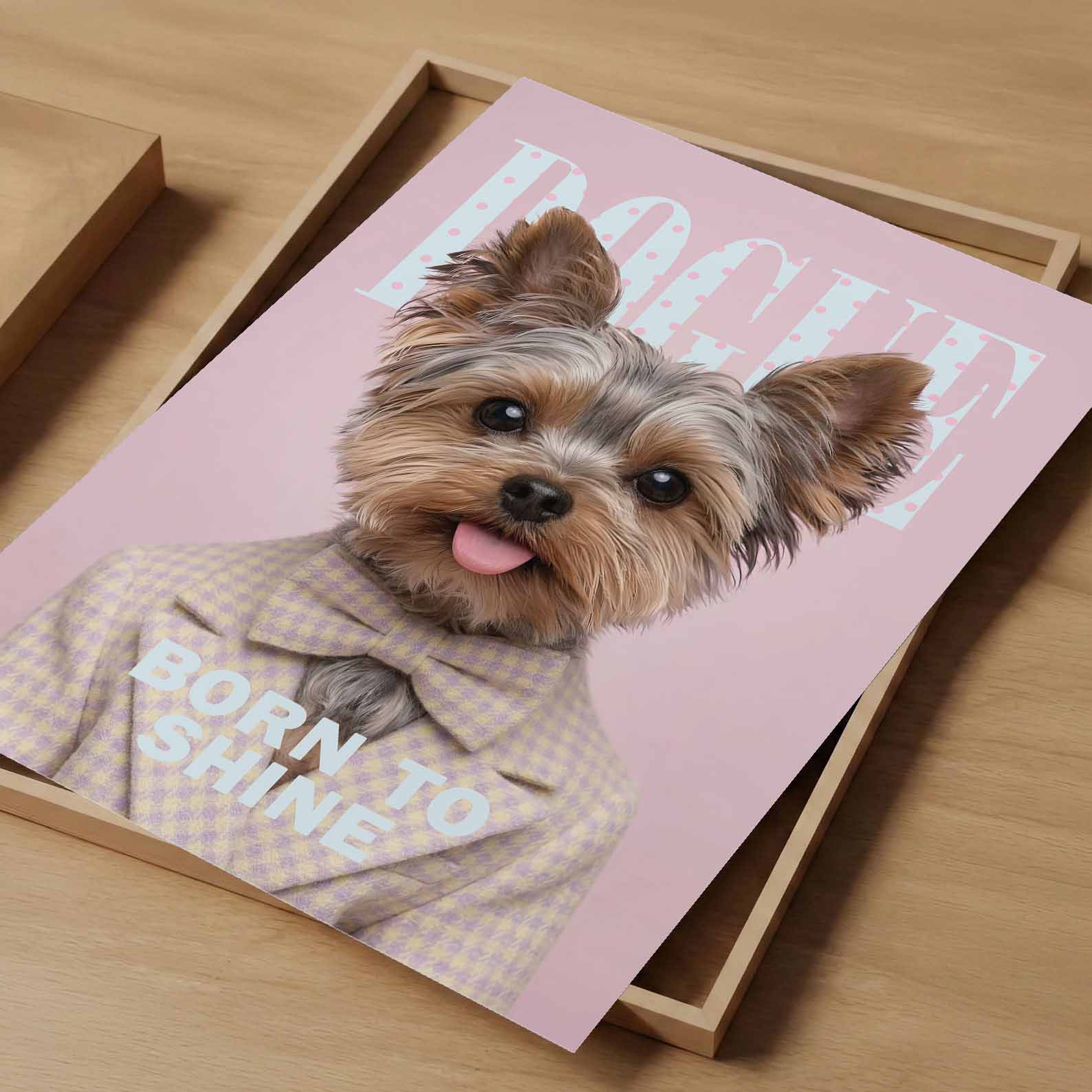 Fashion Yorkshire Terrier, Vertical, Art Print