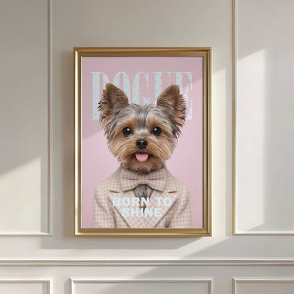 Fashion Yorkshire Terrier, Vertical, Wall Art