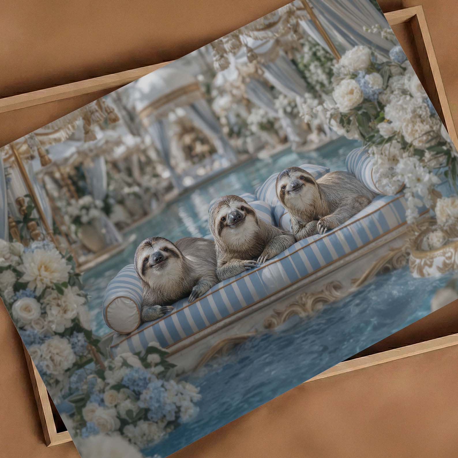 Floral Pool, Horizontal, Art Print