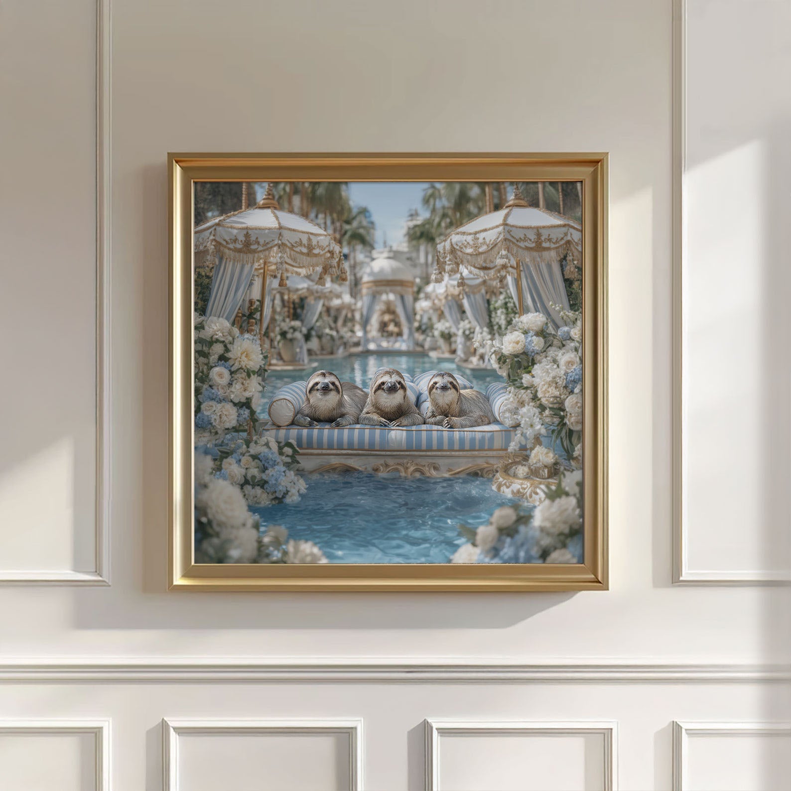Floral Pool, Square, Wall Art
