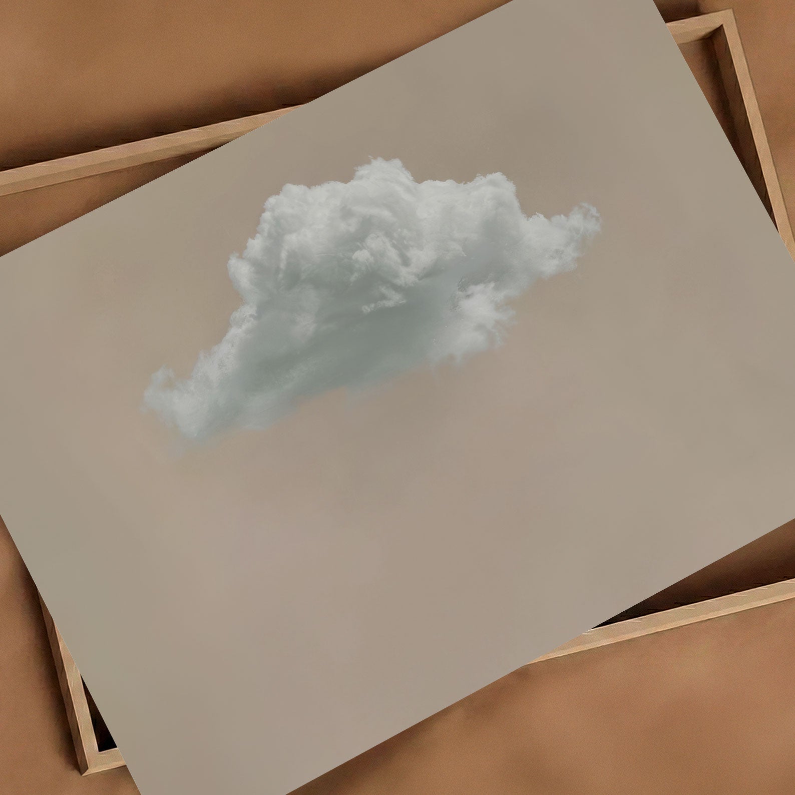 Fluffy Cloud · Beige, Horizontal, Art Print