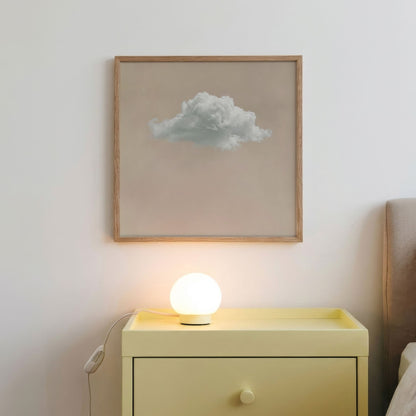 Fluffy Cloud · Beige, Square, Framed Art