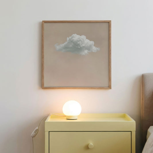 Fluffy Cloud · Beige, Square, Framed Art