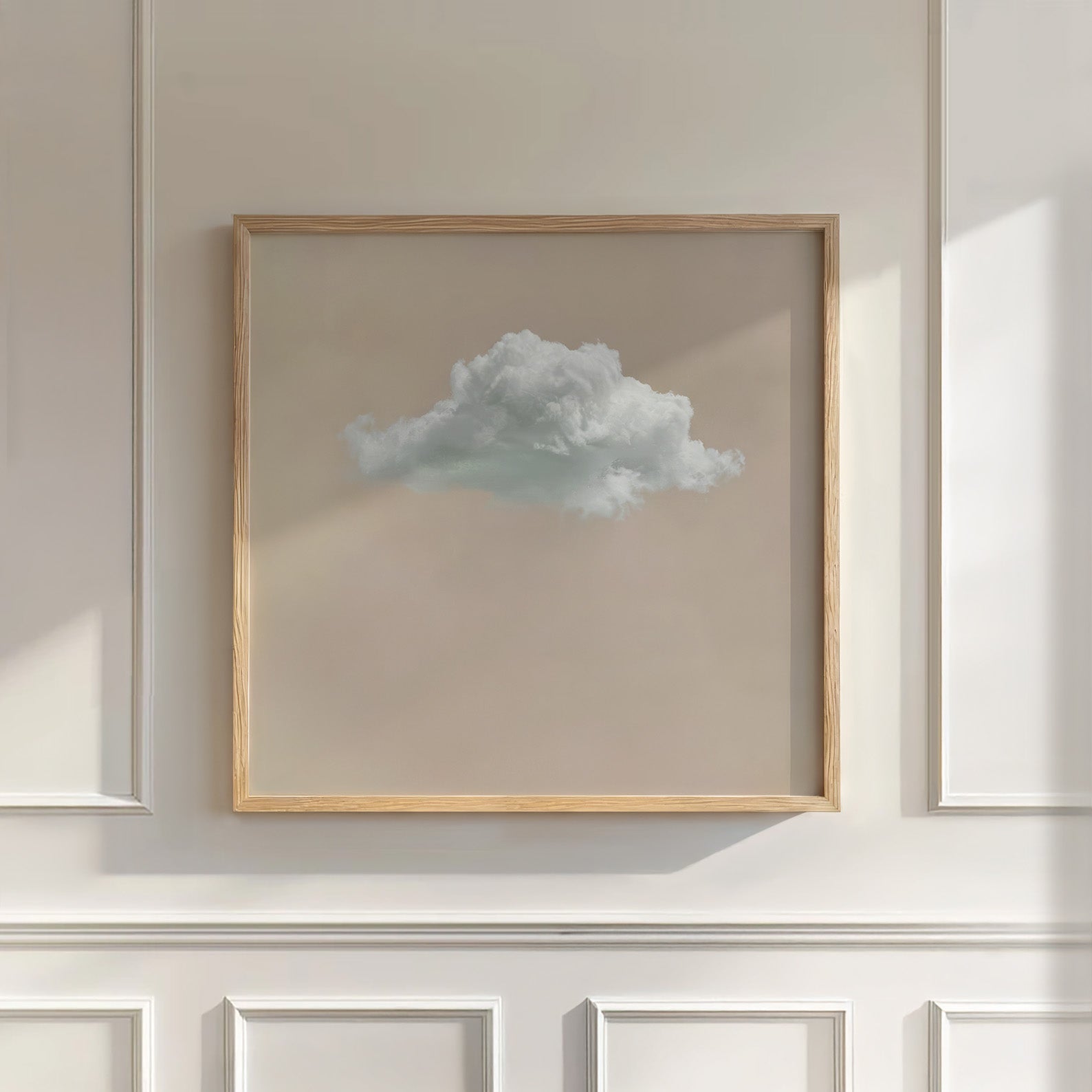 Fluffy Cloud · Beige, Square, Wall Art