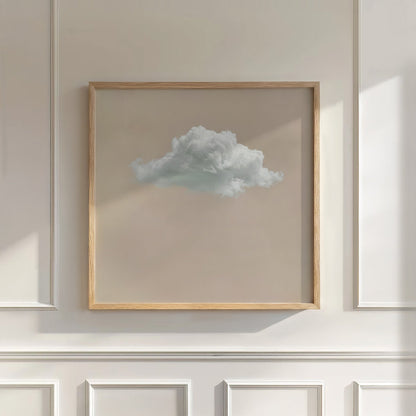 Fluffy Cloud · Beige, Square, Wall Art