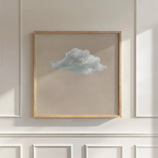 Fluffy Cloud · Beige, Square, Wall Art