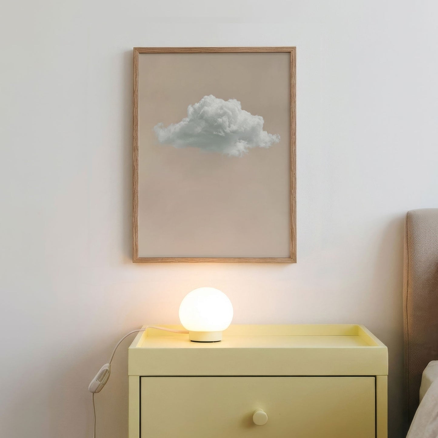 Fluffy Cloud · Beige, Vertical, Framed Art