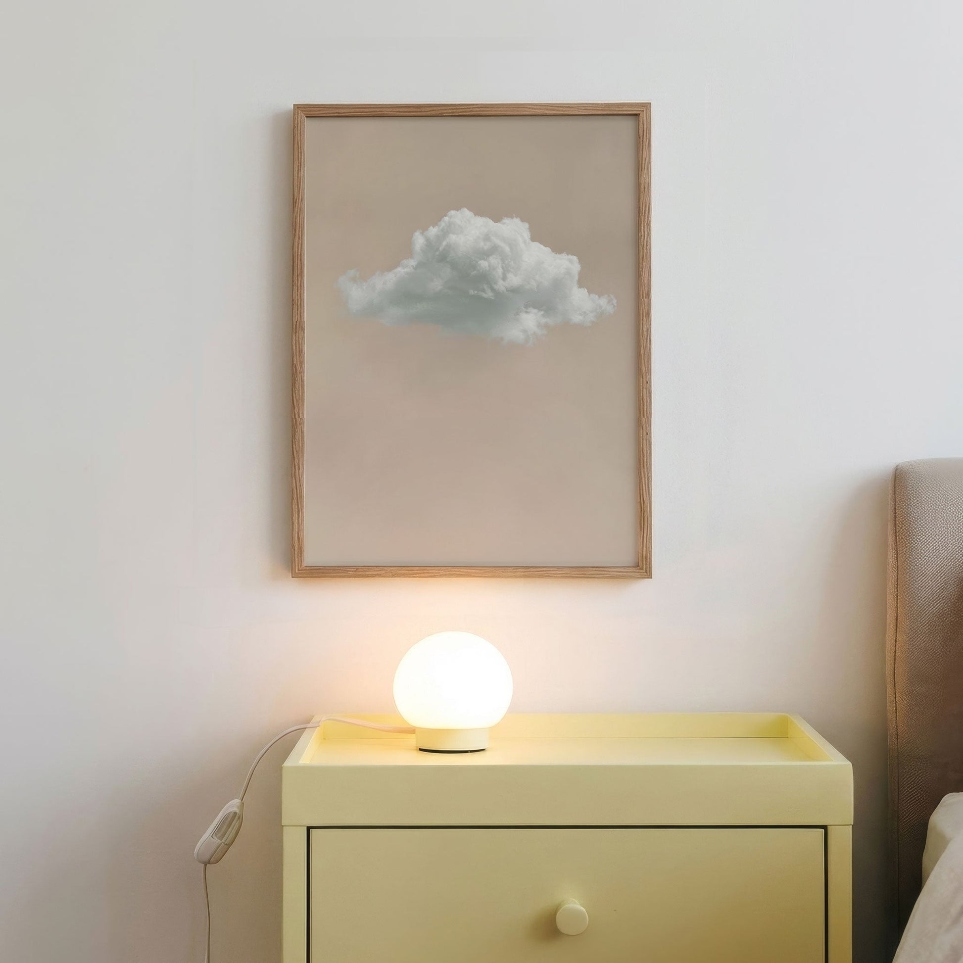 Fluffy Cloud · Beige, Vertical, Framed Art