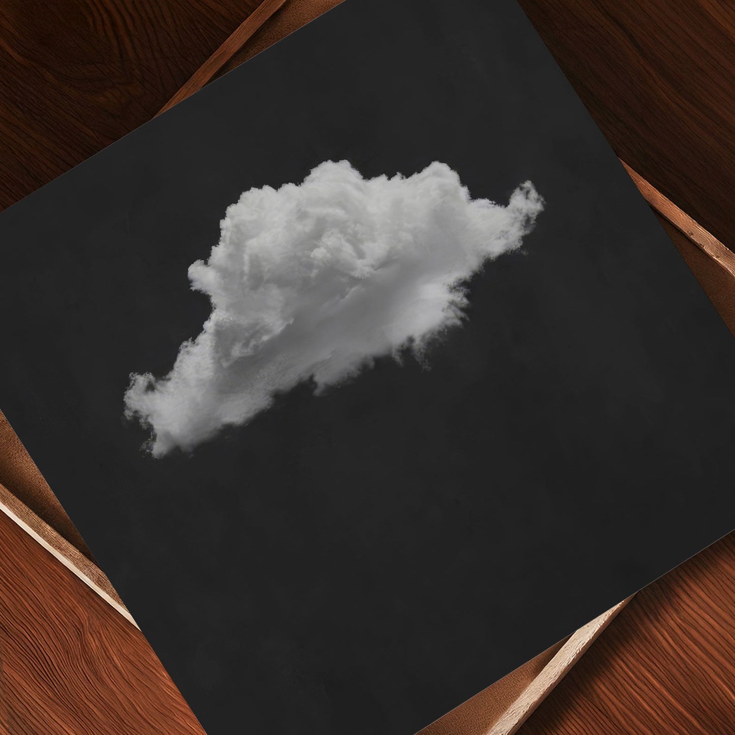 Fluffy Cloud · Black, Square, Art Print