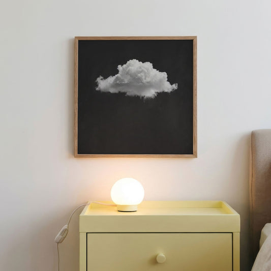 Fluffy Cloud · Black, Square, Framed Art