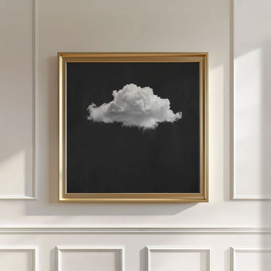 Fluffy Cloud · Black, Square, Wall Art