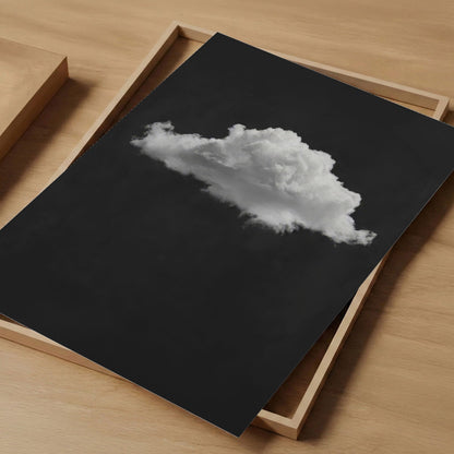 Fluffy Cloud · Black, Vertical, Art Print
