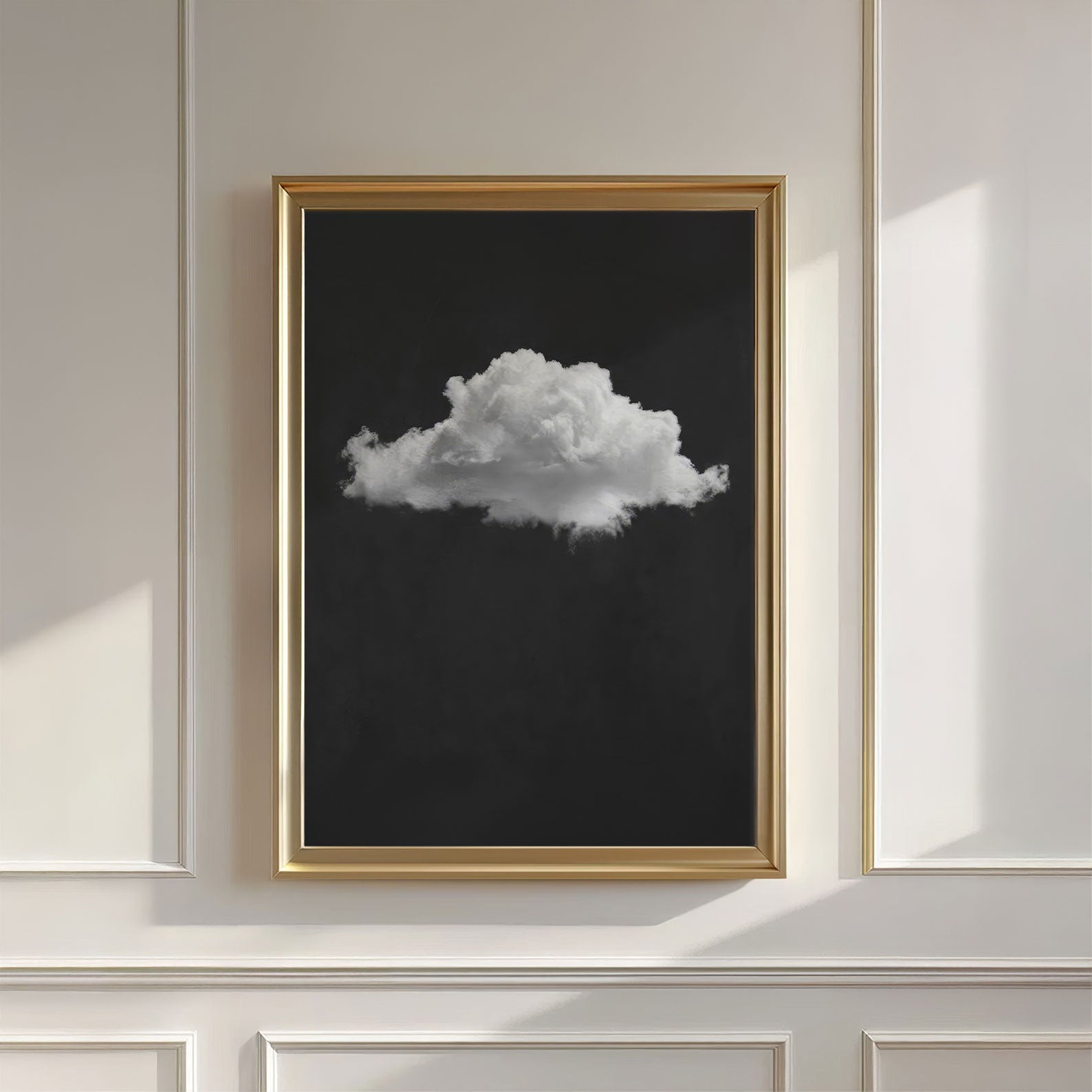Fluffy Cloud · Black, Vertical, Wall Art