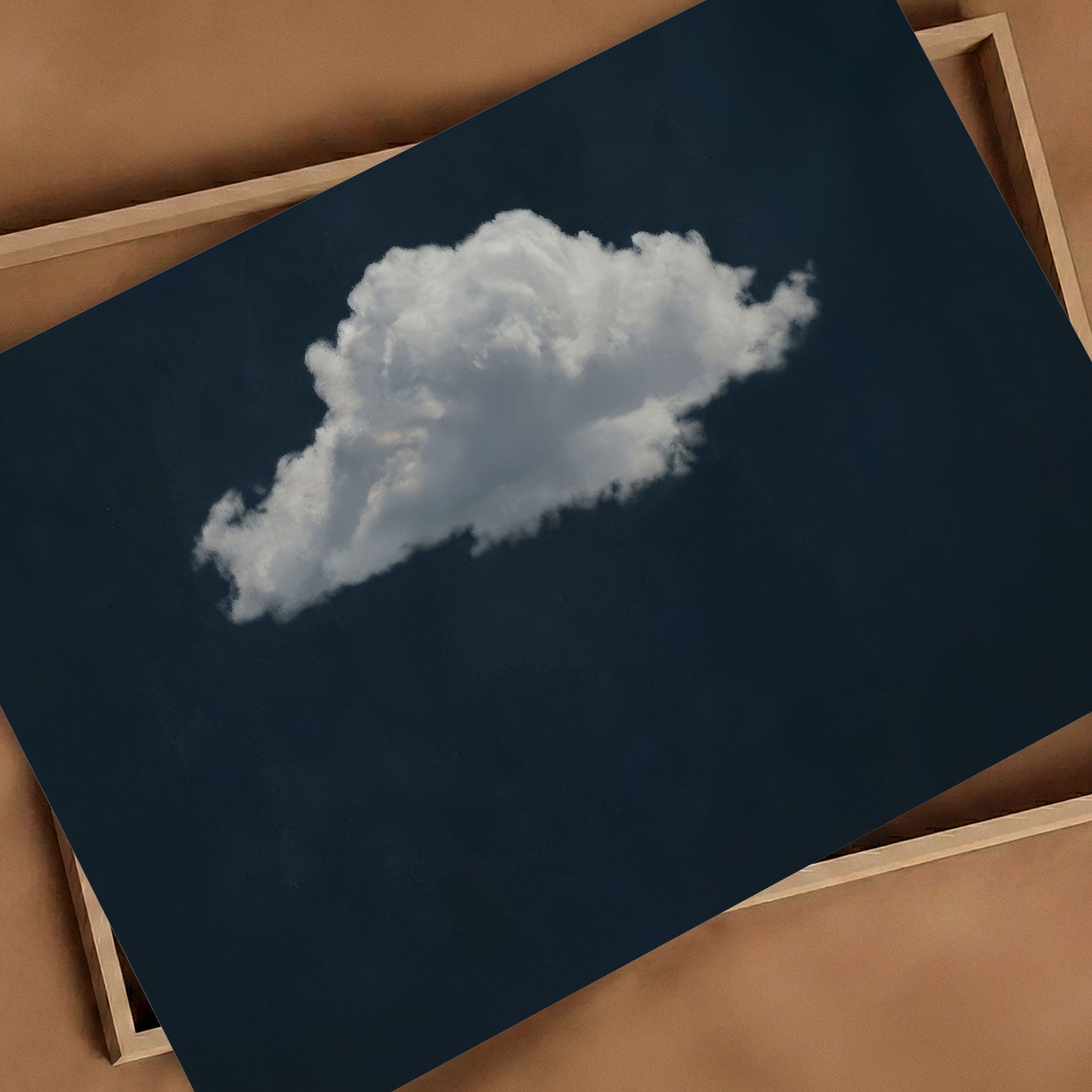 Fluffy Cloud · Blue, Horizontal, Art Print