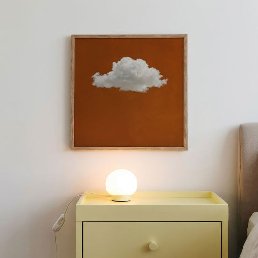 Fluffy Cloud · Burnt Orange, Square, Framed Art