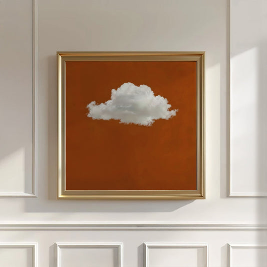 Fluffy Cloud · Burnt Orange, Square, Wall Art