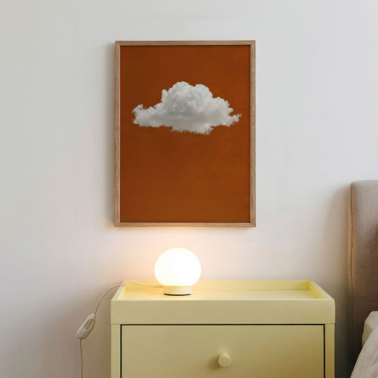 Fluffy Cloud · Burnt Orange, Vertical, Framed Art