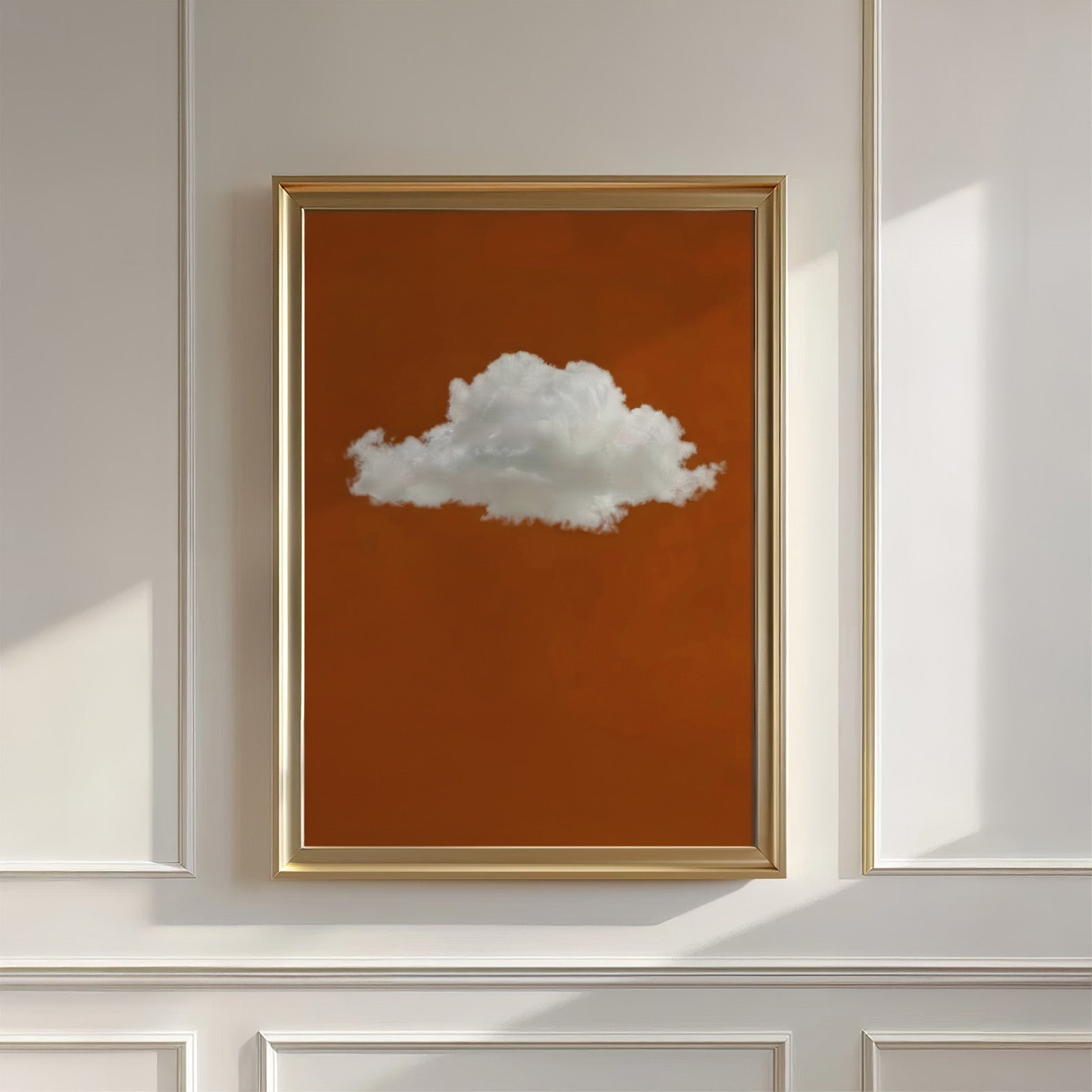 Fluffy Cloud · Burnt Orange, Vertical, Wall Art