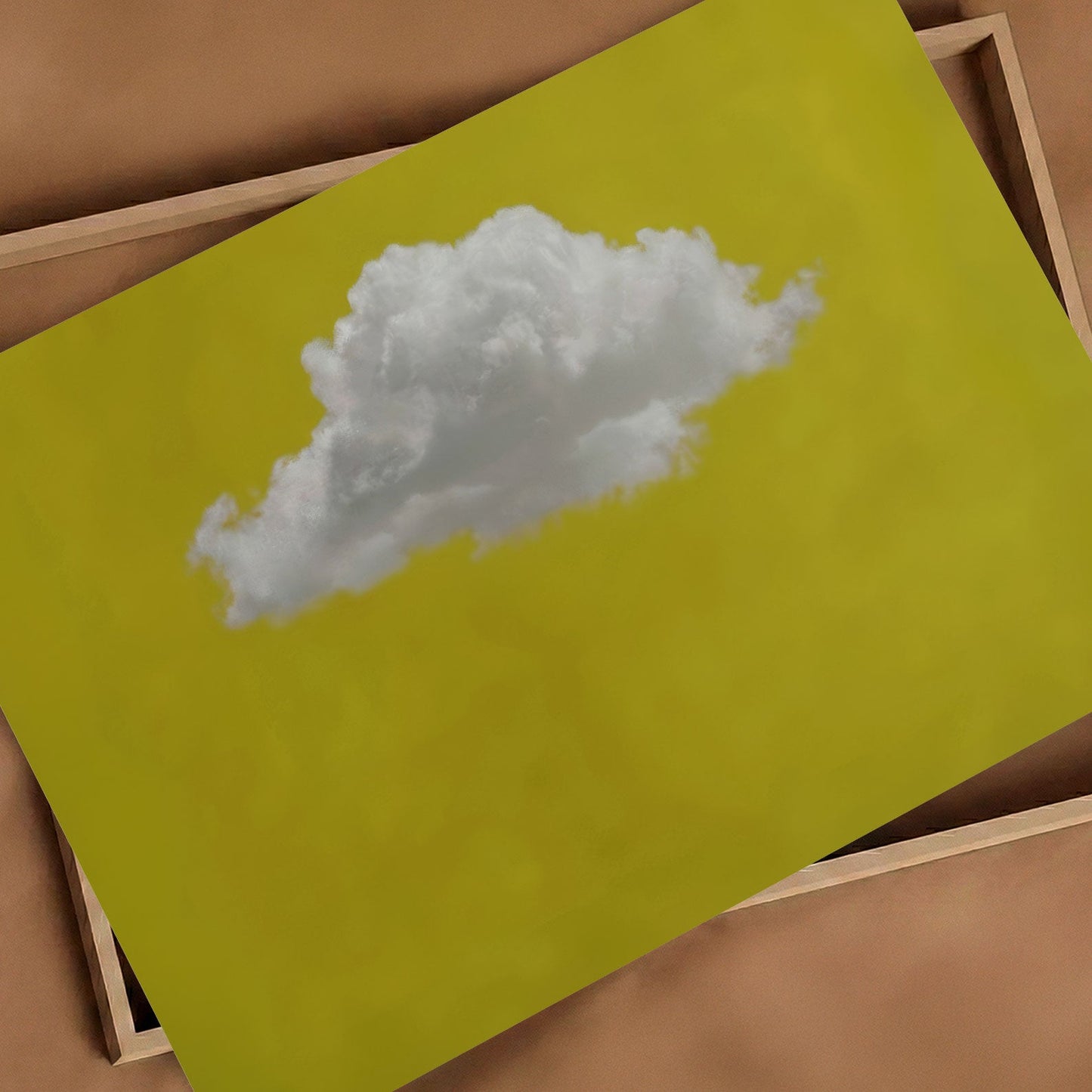 Fluffy Cloud · Mustard Yellow, Horizontal, Art Print