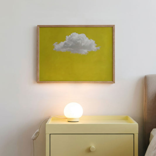Fluffy Cloud · Mustard Yellow, Horizontal, Framed Art