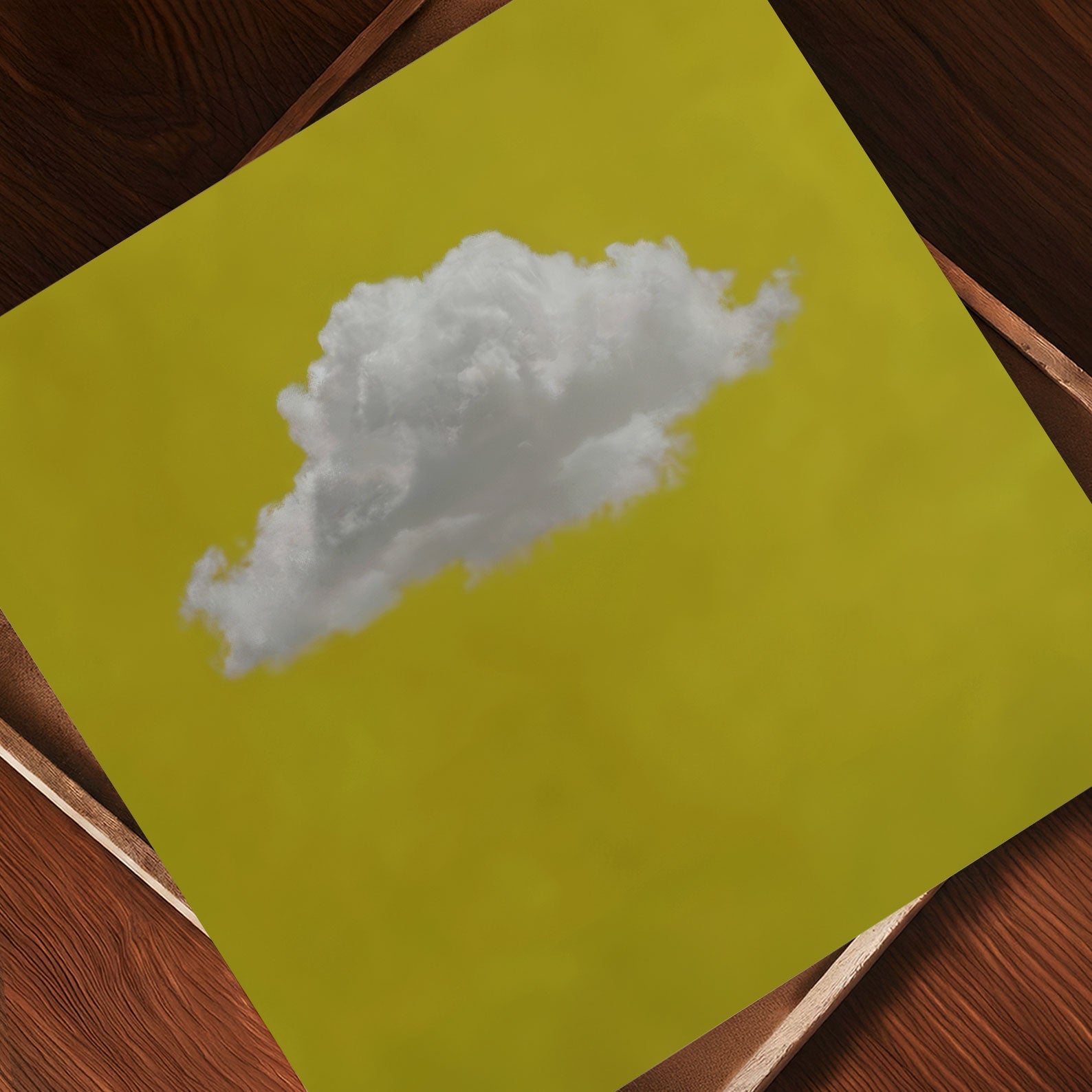 Fluffy Cloud · Mustard Yellow, Square, Art Print