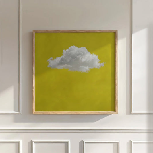 Fluffy Cloud · Mustard Yellow, Square, Wall Art