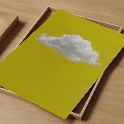 Fluffy Cloud · Mustard Yellow, Vertical, Art Print