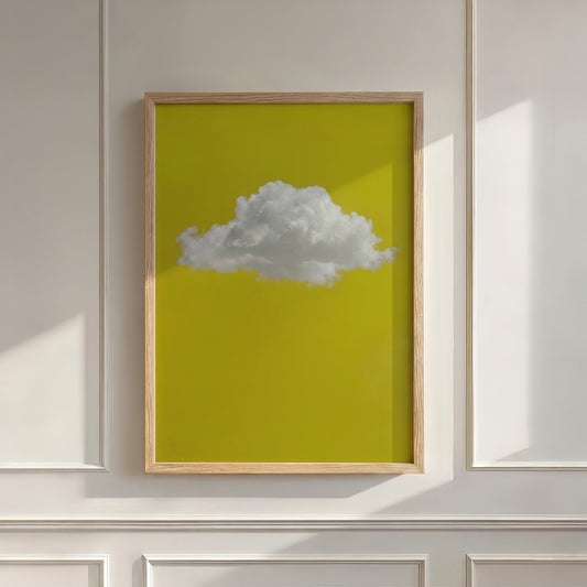 Fluffy Cloud · Mustard Yellow, Vertical, Wall Art