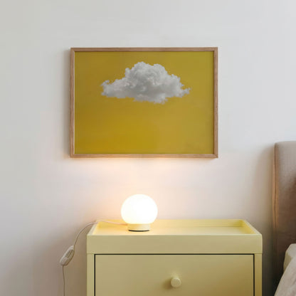 Fluffy Cloud · Ochre Yellow, Horizontal, Framed Art