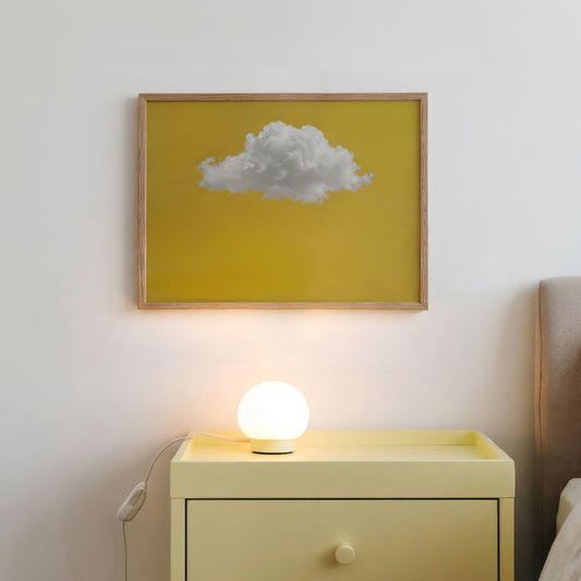 Fluffy Cloud · Ochre Yellow, Horizontal, Framed Art