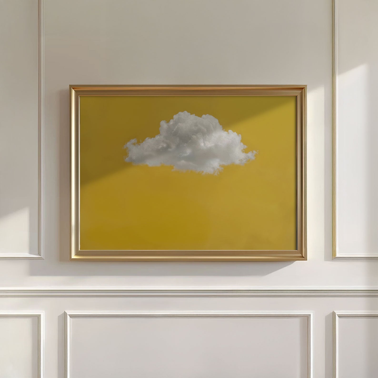Fluffy Cloud · Ochre Yellow, Horizontal, Wall Art