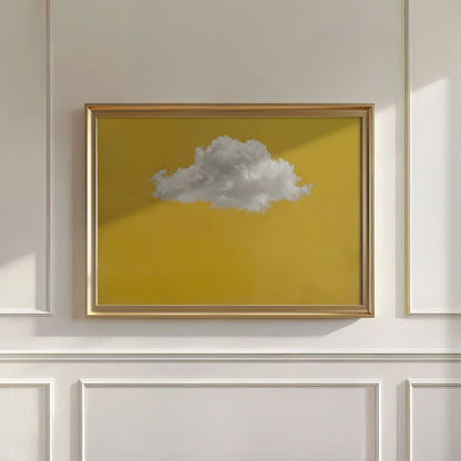 Fluffy Cloud · Ochre Yellow, Horizontal, Wall Art