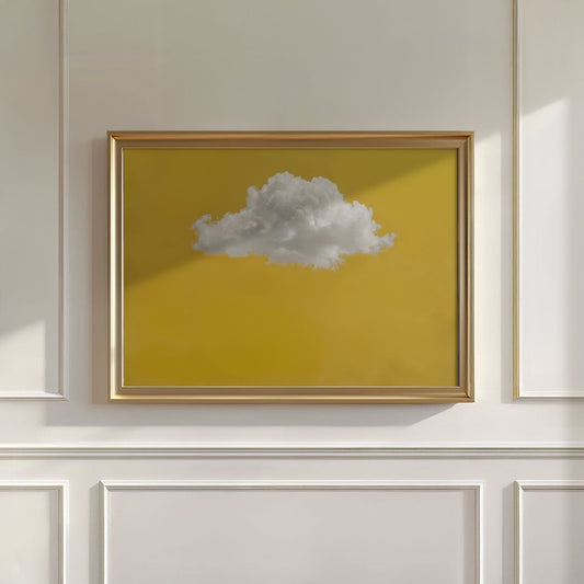 Fluffy Cloud · Ochre Yellow, Horizontal, Wall Art
