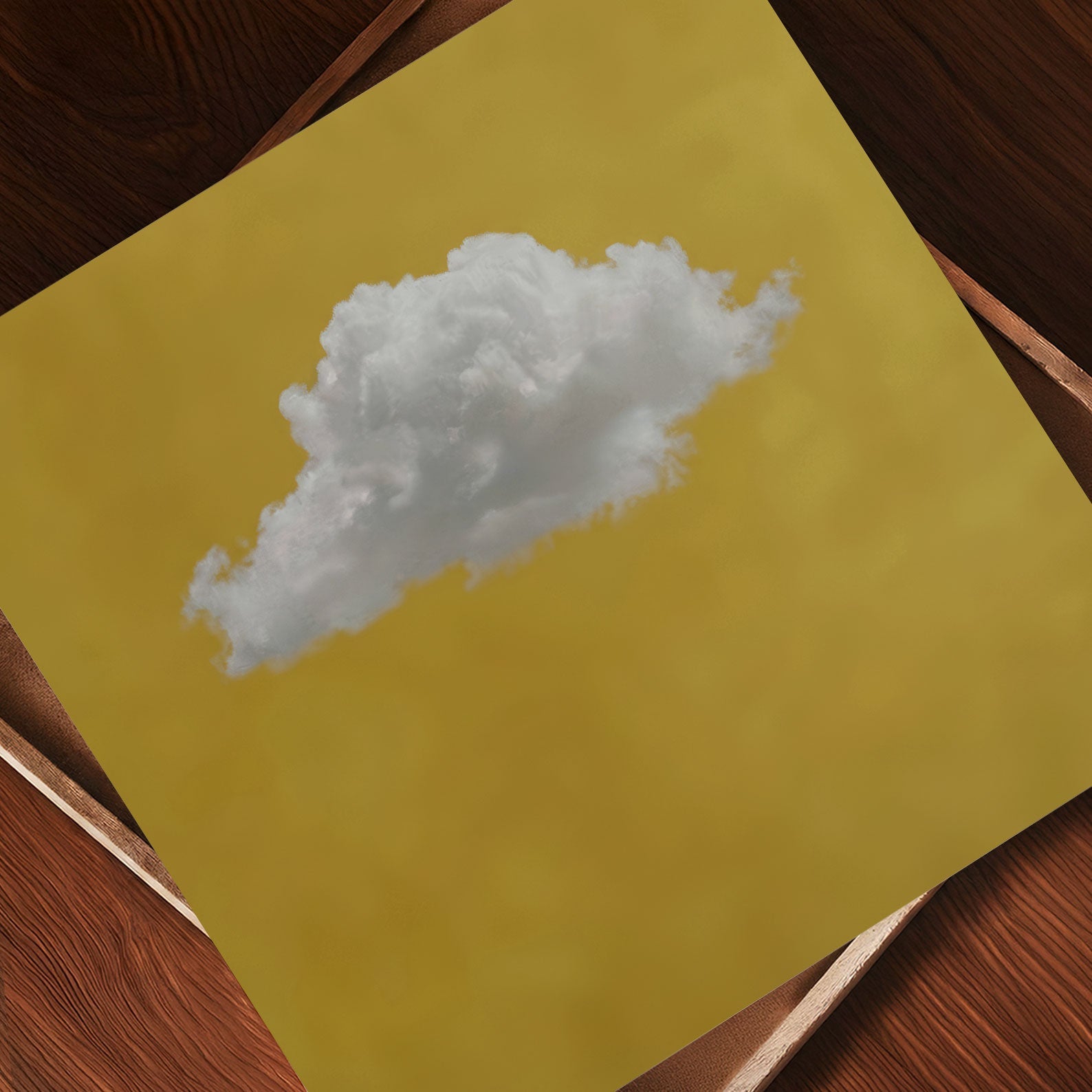 Fluffy Cloud · Ochre Yellow, Square, Art Print