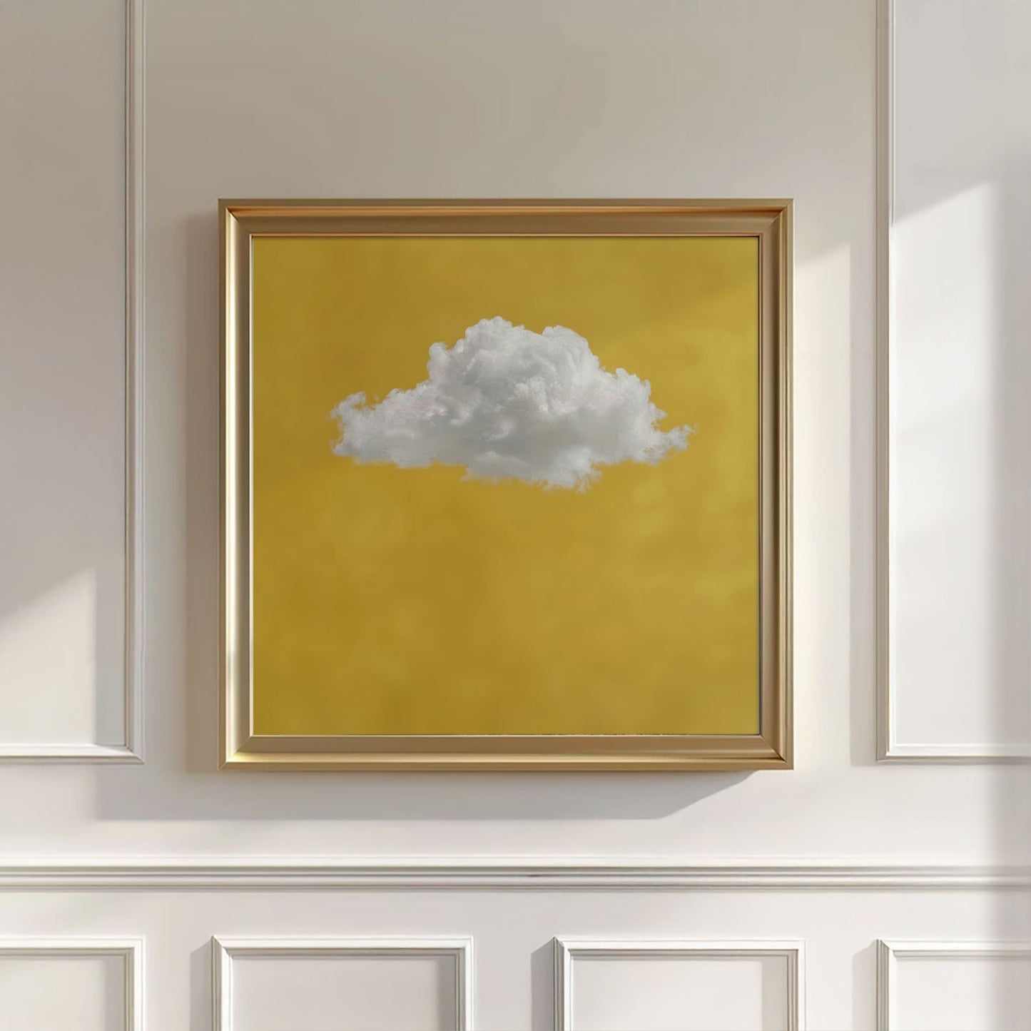 Fluffy Cloud · Ochre Yellow, Square, Wall Art