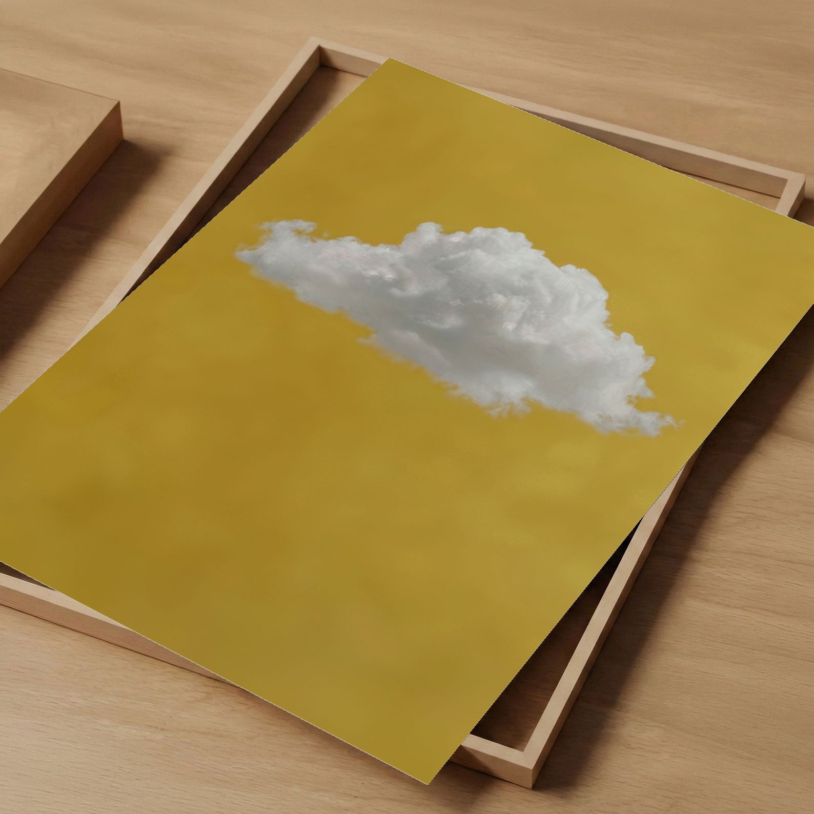 Fluffy Cloud · Ochre Yellow, Vertical, Art Print