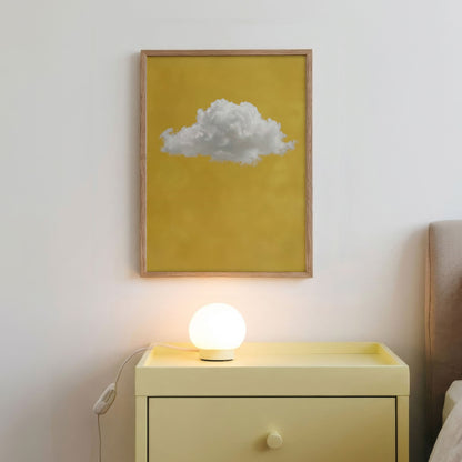 Fluffy Cloud · Ochre Yellow, Vertical, Framed Art