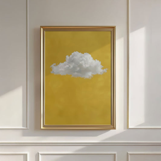 Fluffy Cloud · Ochre Yellow, Vertical, Wall Art