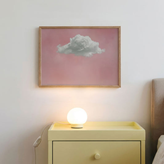 Fluffy Cloud · Pink, Horizontal, Framed Art