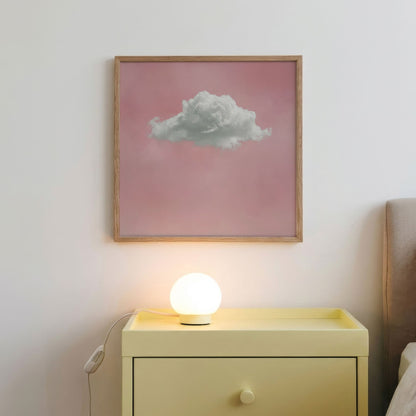 Fluffy Cloud · Pink, Square, Framed Art