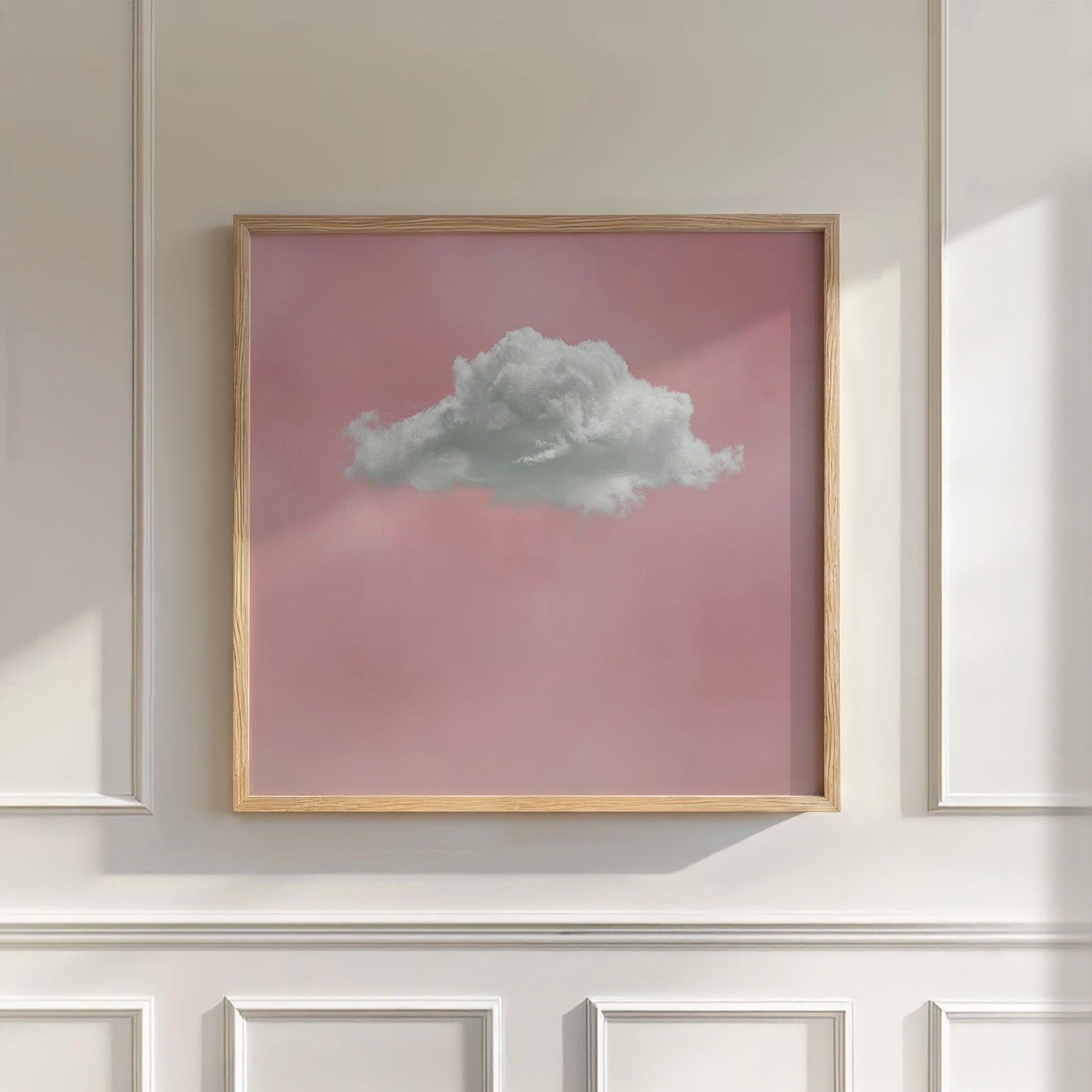 Fluffy Cloud · Pink, Square, Wall Art