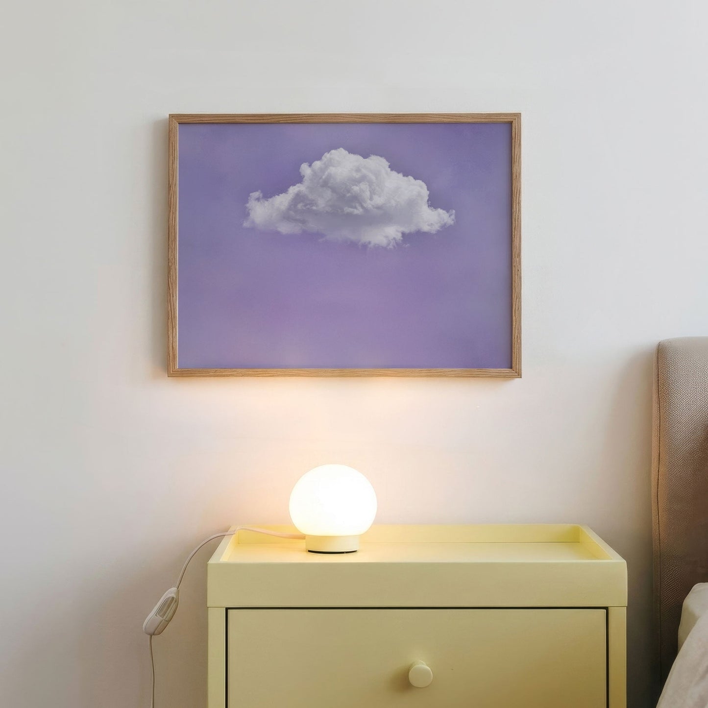 Fluffy Cloud · Purple, Horizontal, Framed Art