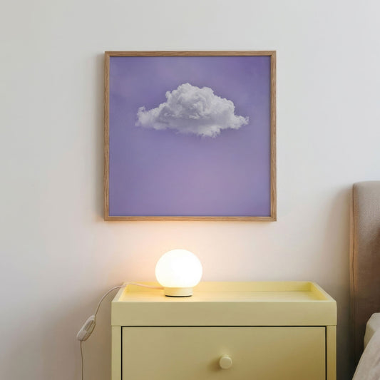 Fluffy Cloud · Purple, Square, Framed Art
