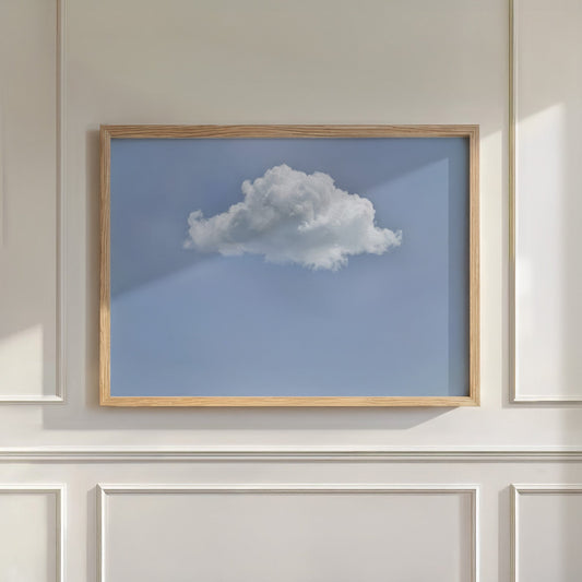 Fluffy Cloud · Sky Blue, Horizontal, Wall Art