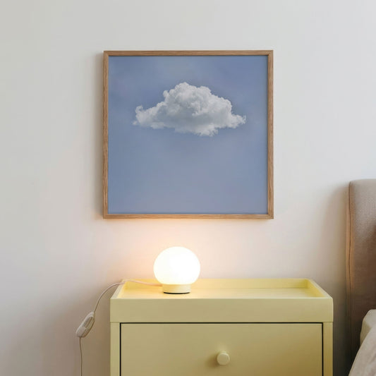 Fluffy Cloud · Sky Blue, Square, Framed Art