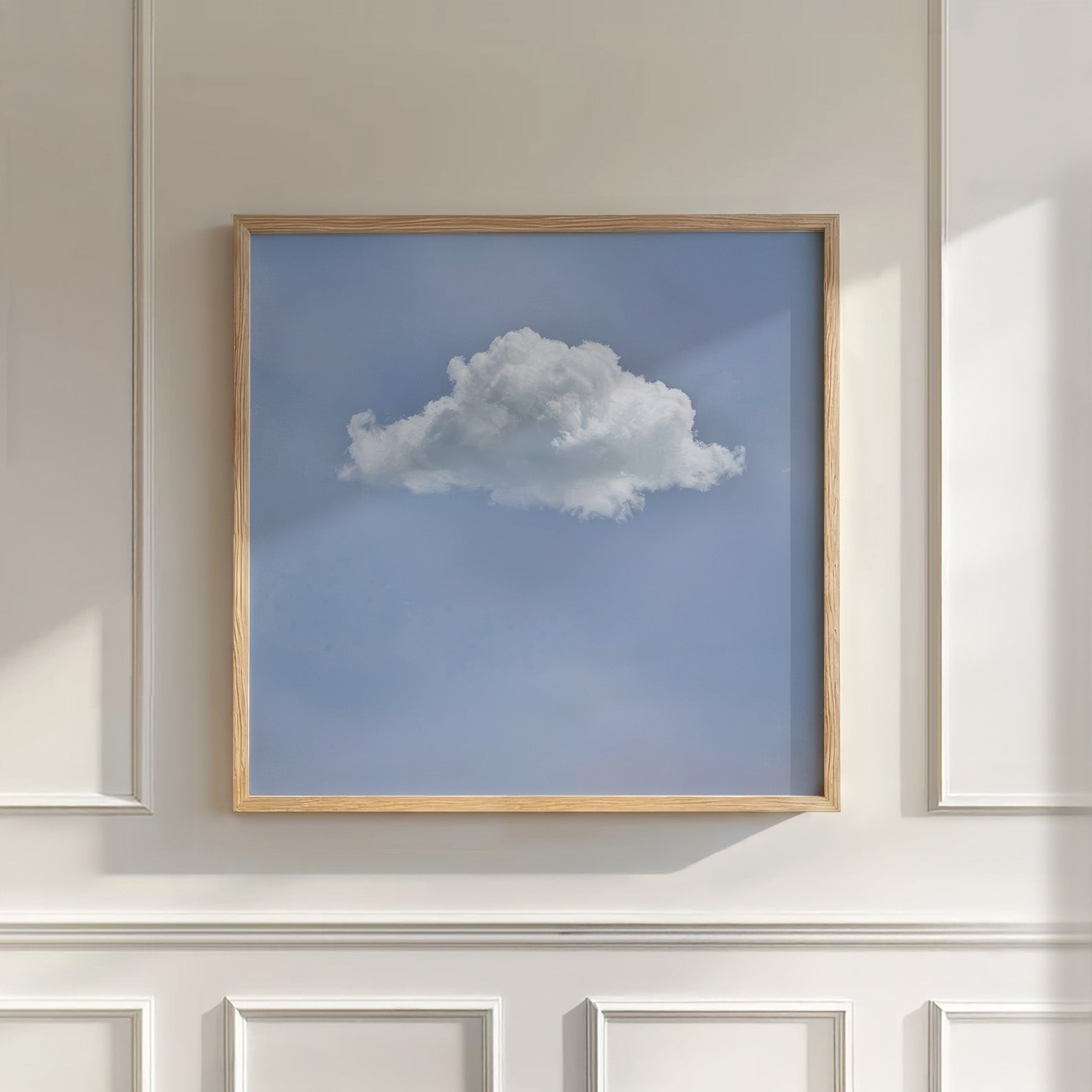 Fluffy Cloud · Sky Blue, Square, Wall Art