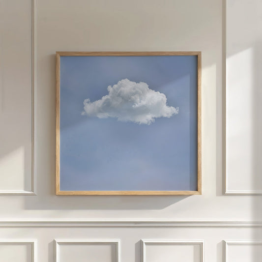 Fluffy Cloud · Sky Blue, Square, Wall Art