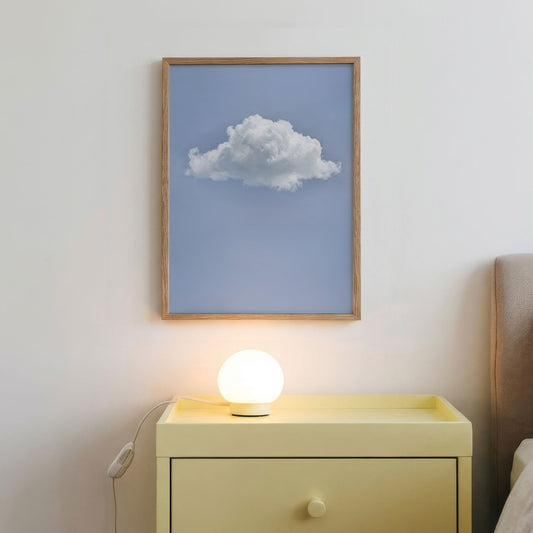 Fluffy Cloud · Sky Blue, Vertical, Framed Art