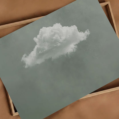 Fluffy Cloud · Sage Green, Horizontal, Art Print