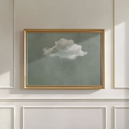 Fluffy Cloud · Sage Green, Horizontal, Wall Art